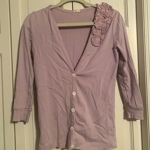 Jcrew cotton cardigan lavender